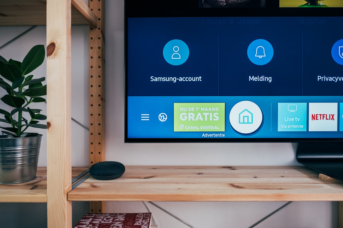 Flat screen television in a living room